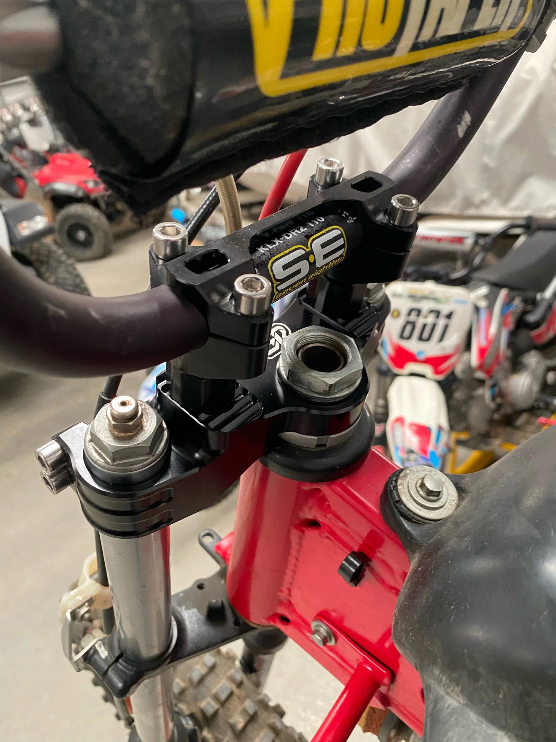 Staggs Racing billet upper triple clamp